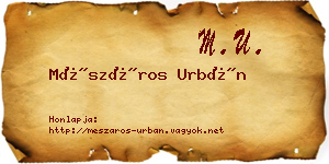 Mészáros Urbán névjegykártya